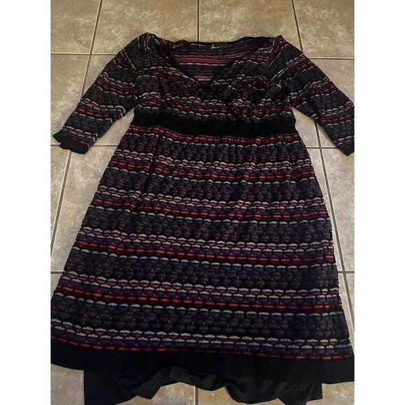 Lane Bryant 22 24 Knit Pattern V Neck Dress - Picture 1 of 5